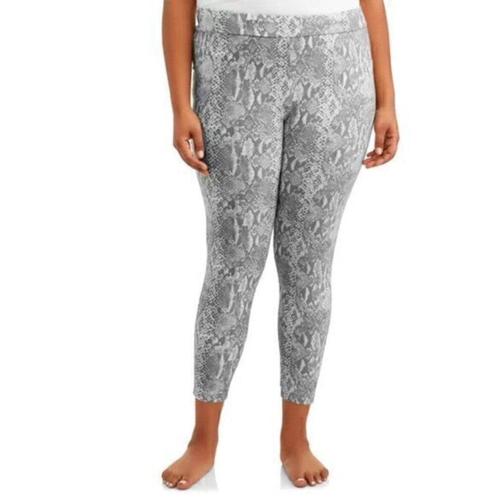 [Terra & Sky] Gray Snake Print Tights - Size 2X